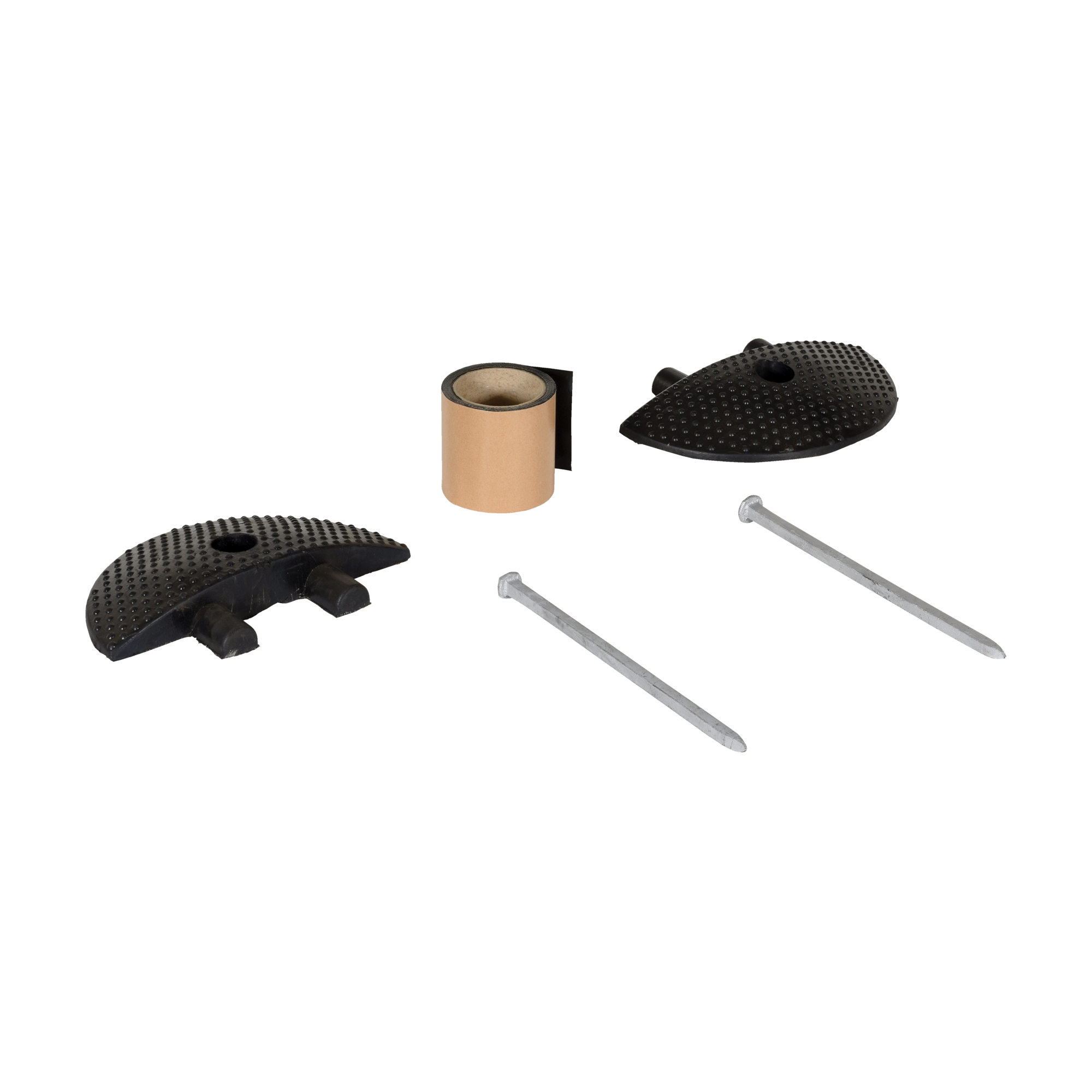 Vestil Rubber Speed Bump Asphalt End Caps - 7.75in. Length, 1.75in. Height, Durable Rubber, Black, Model# SBRY-CAP-A